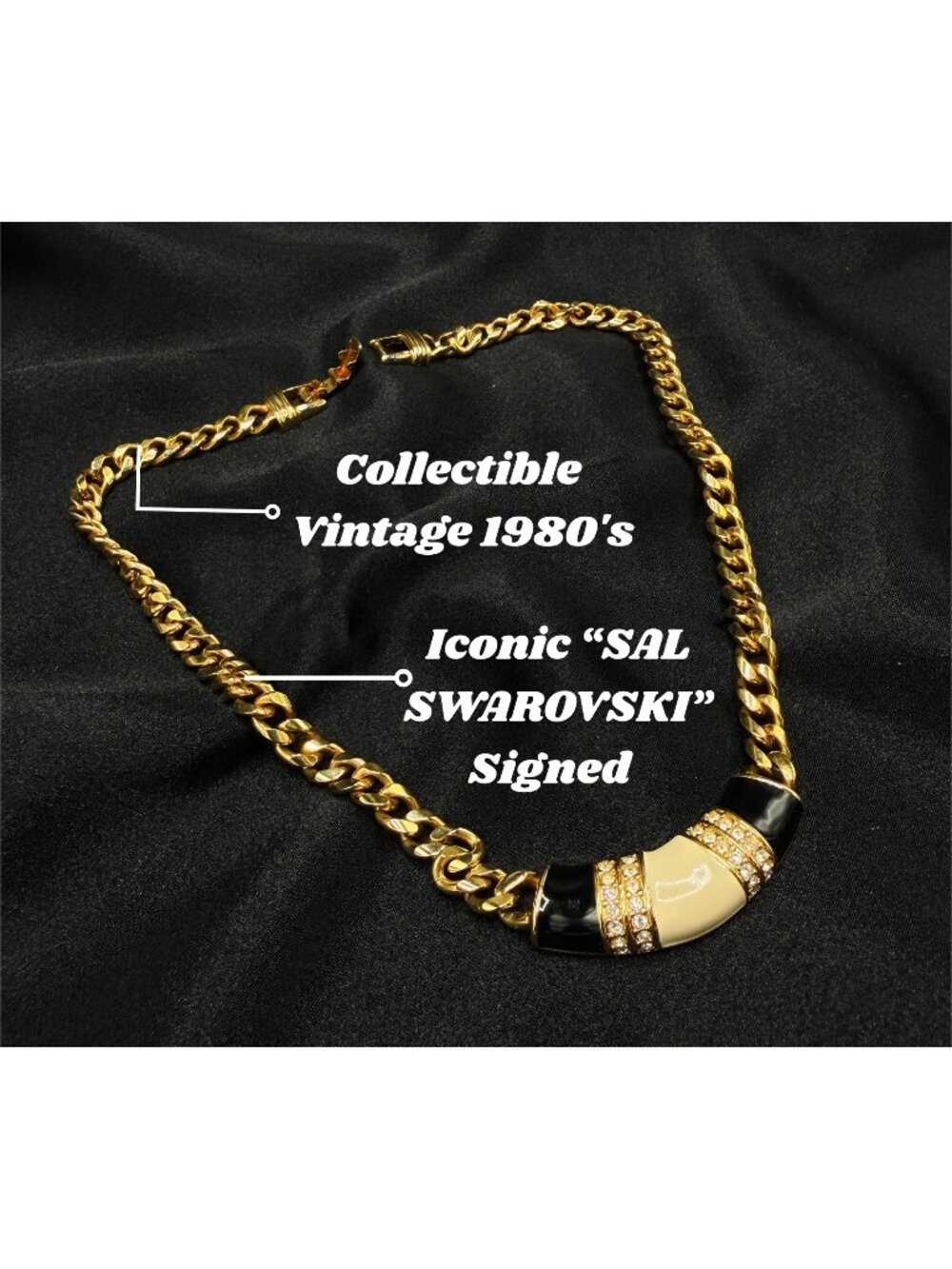 Vintage 1980s SAL Swarovski Signed Necklace